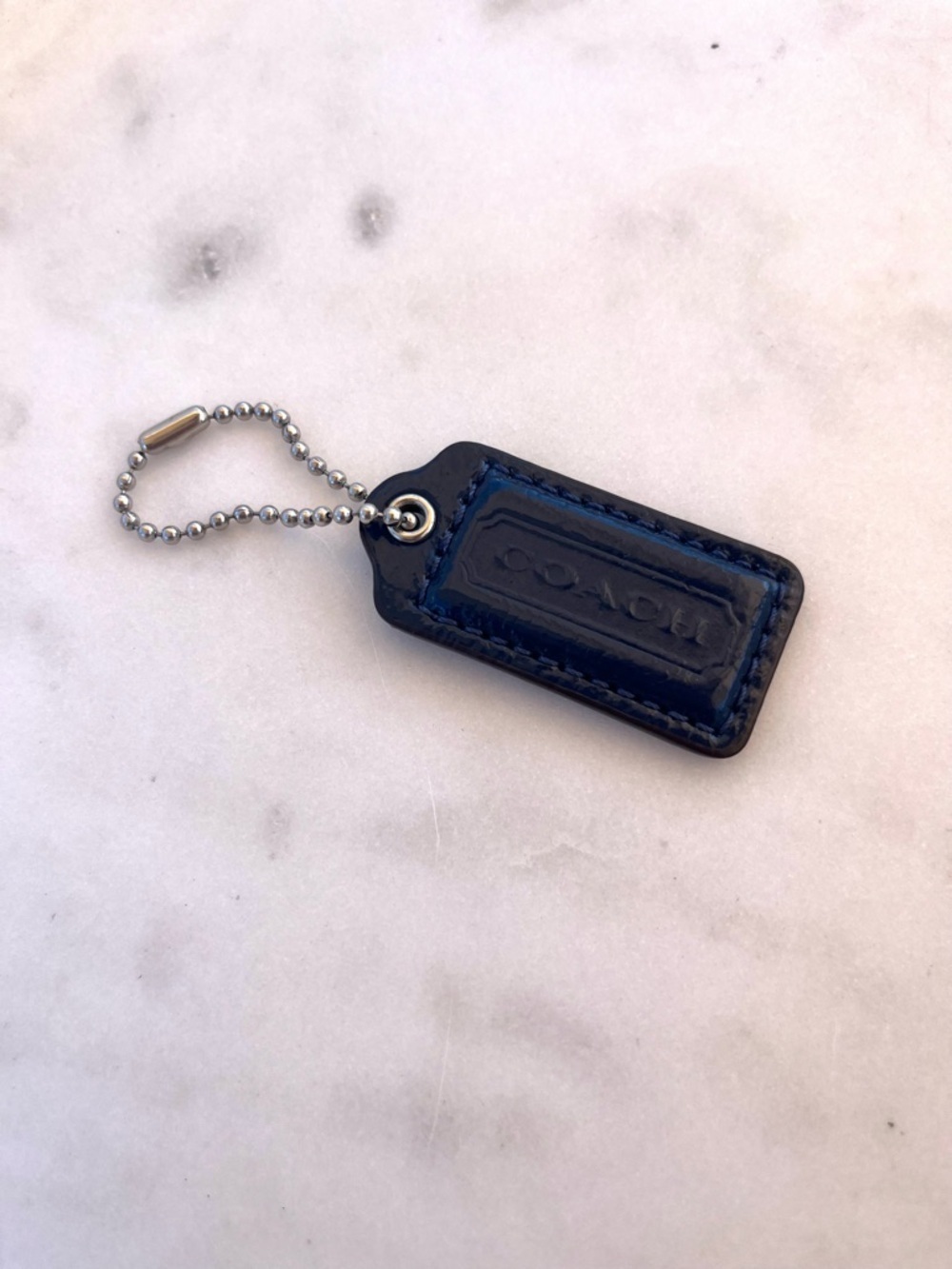 COACH Vintage Patent Leather Hang Tag, Navy Blue